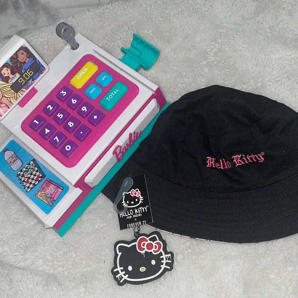 Barbie cash register & BNWT Hello Kitty bucket hat